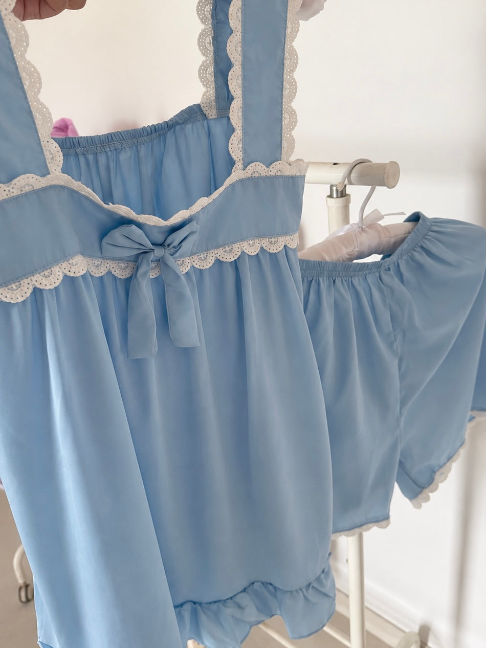 Blue Satin Set
