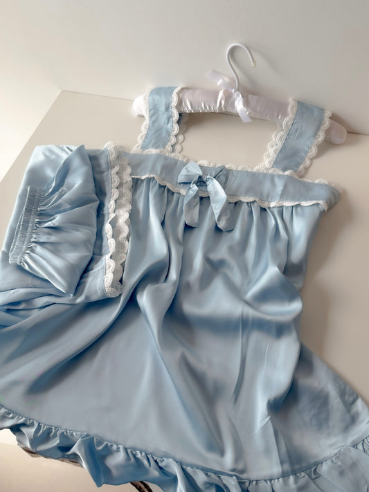 Blue Satin Set